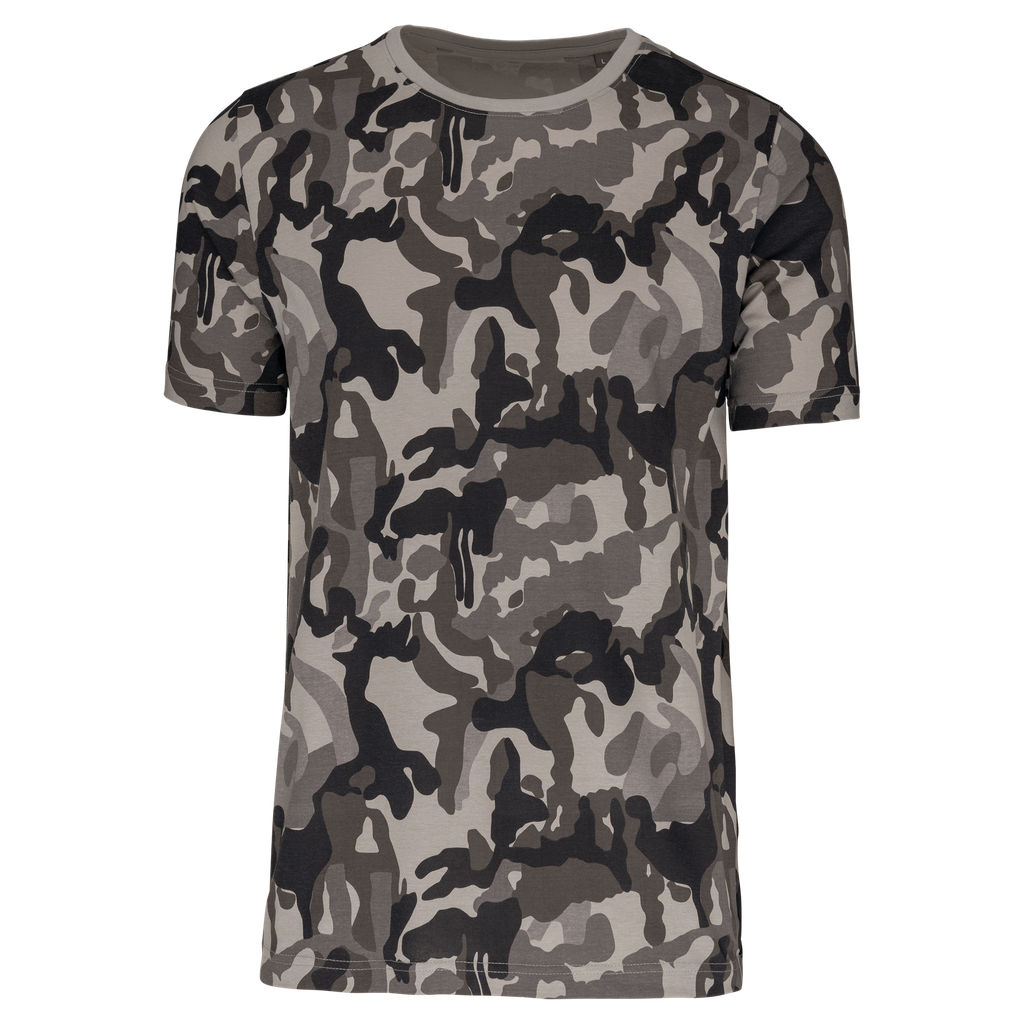K3030 - T-shirt camo korte mouwen (Grey Camouflage, Small)