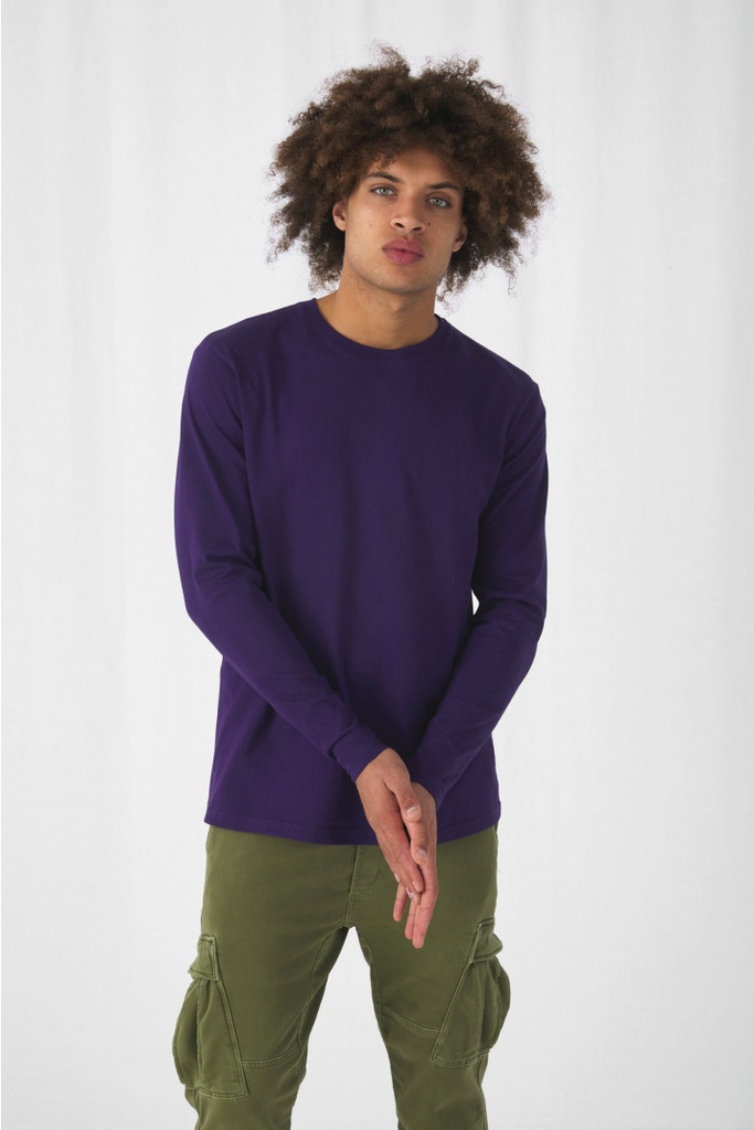 E190MLS - Men's T-shirt long sleeve - B&C (Wit, X-Small)