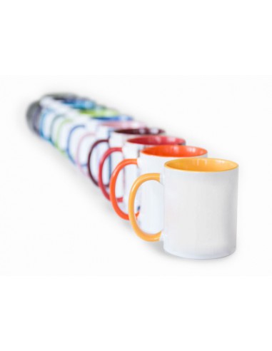 Mok verschillende kleuren Binnenzijde & Oor - 11oz (Zwart)