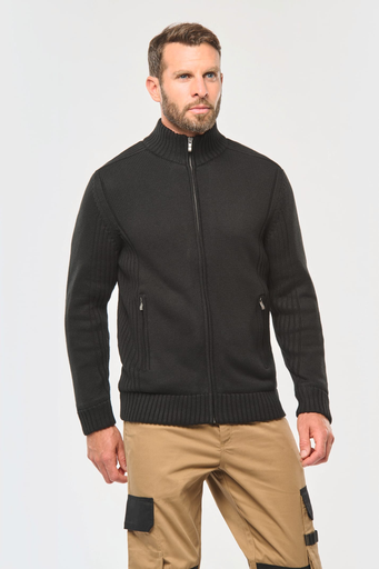 WK959 - Met fleece gevoerde herencardigan.